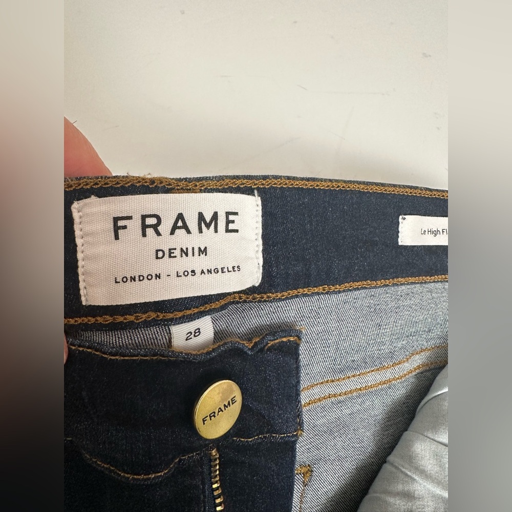 Frame 'le high flare' jeans, blue, women size 28 New no tags - Picture 5 of 10